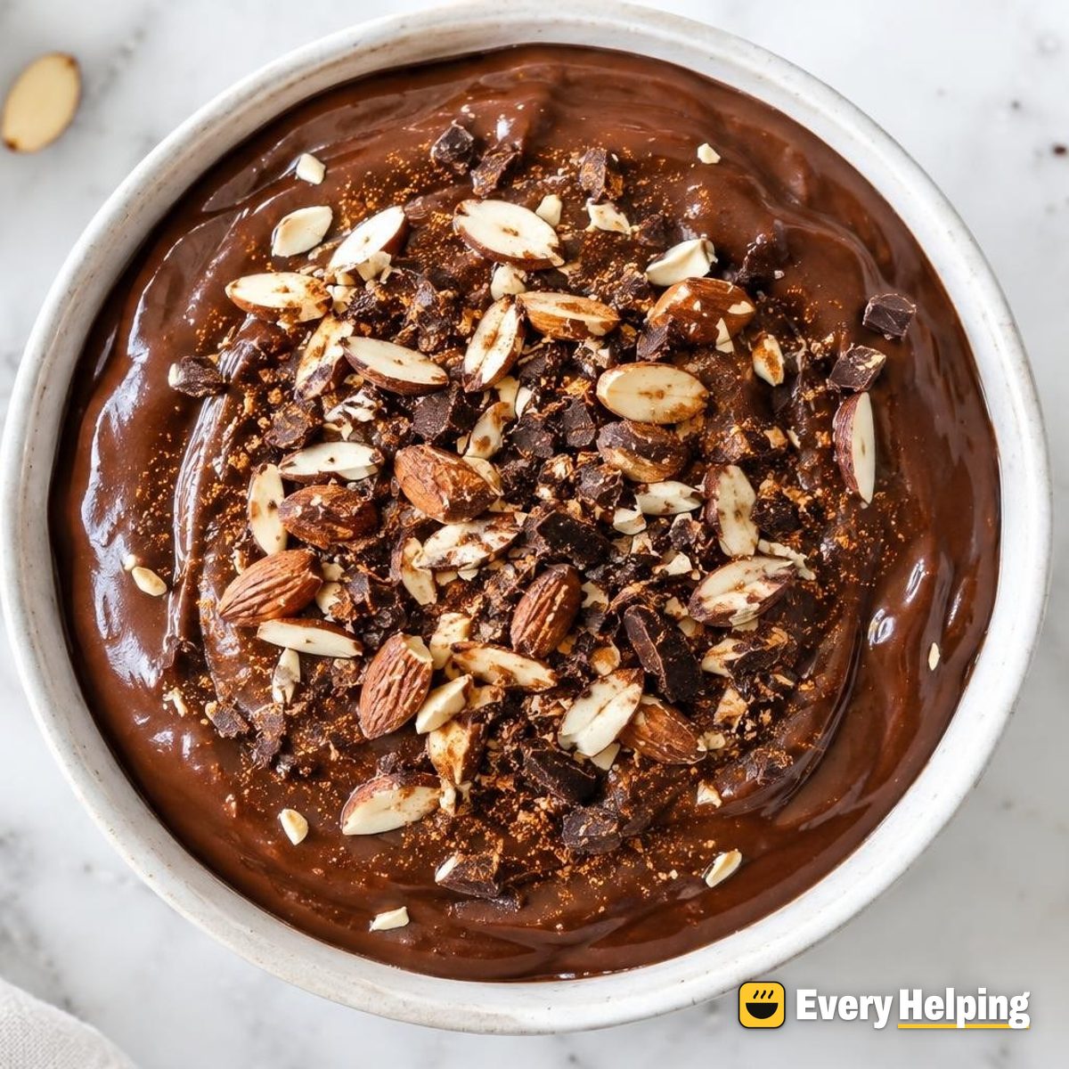 Coconut Chocolate Pudding with Toasted Almonds