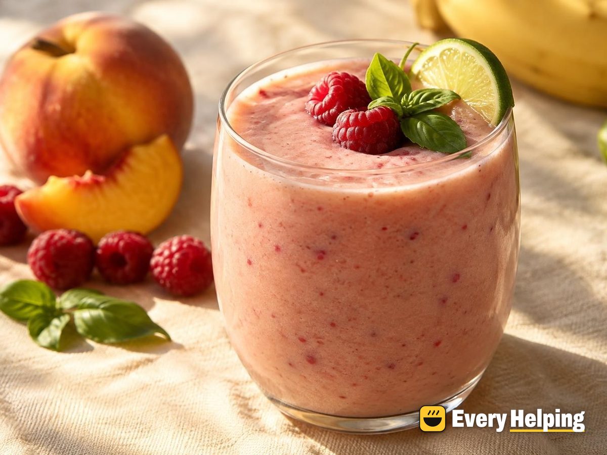 Peach Raspberry Coconut Water Cooler Smoothie