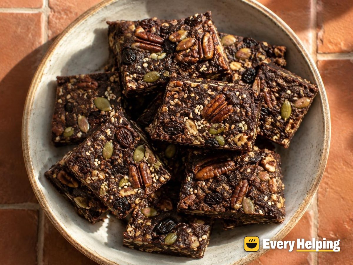 Cocoa Tahini Pecan Date Bars