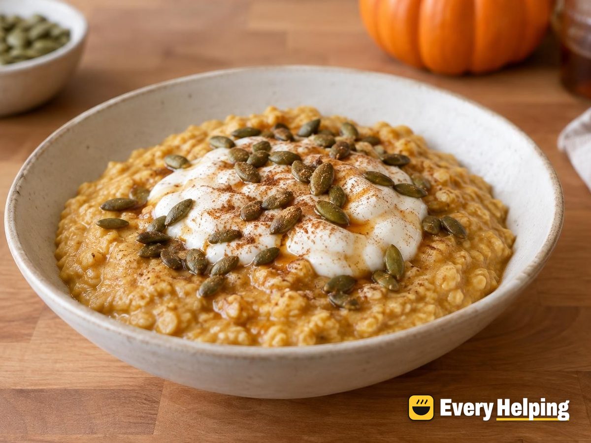 Pumpkin Spice Oat Milk Porridge with Pepitas