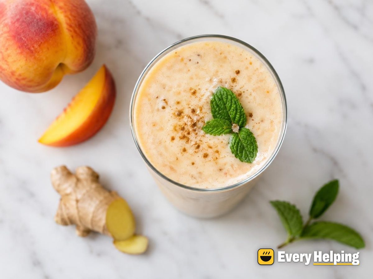Salted Peach Ginger Lassi with Mint