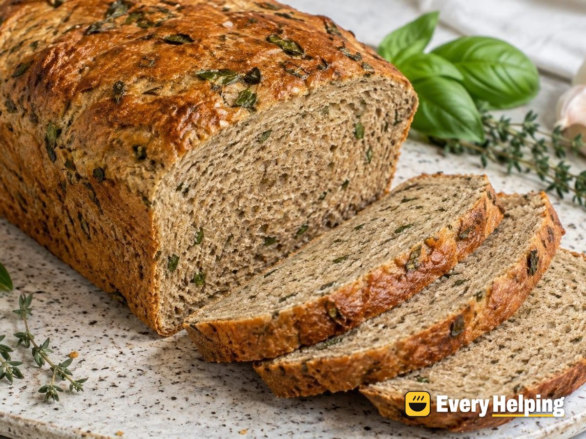 Soft Garlic Basil Rye Sandwich Loaf