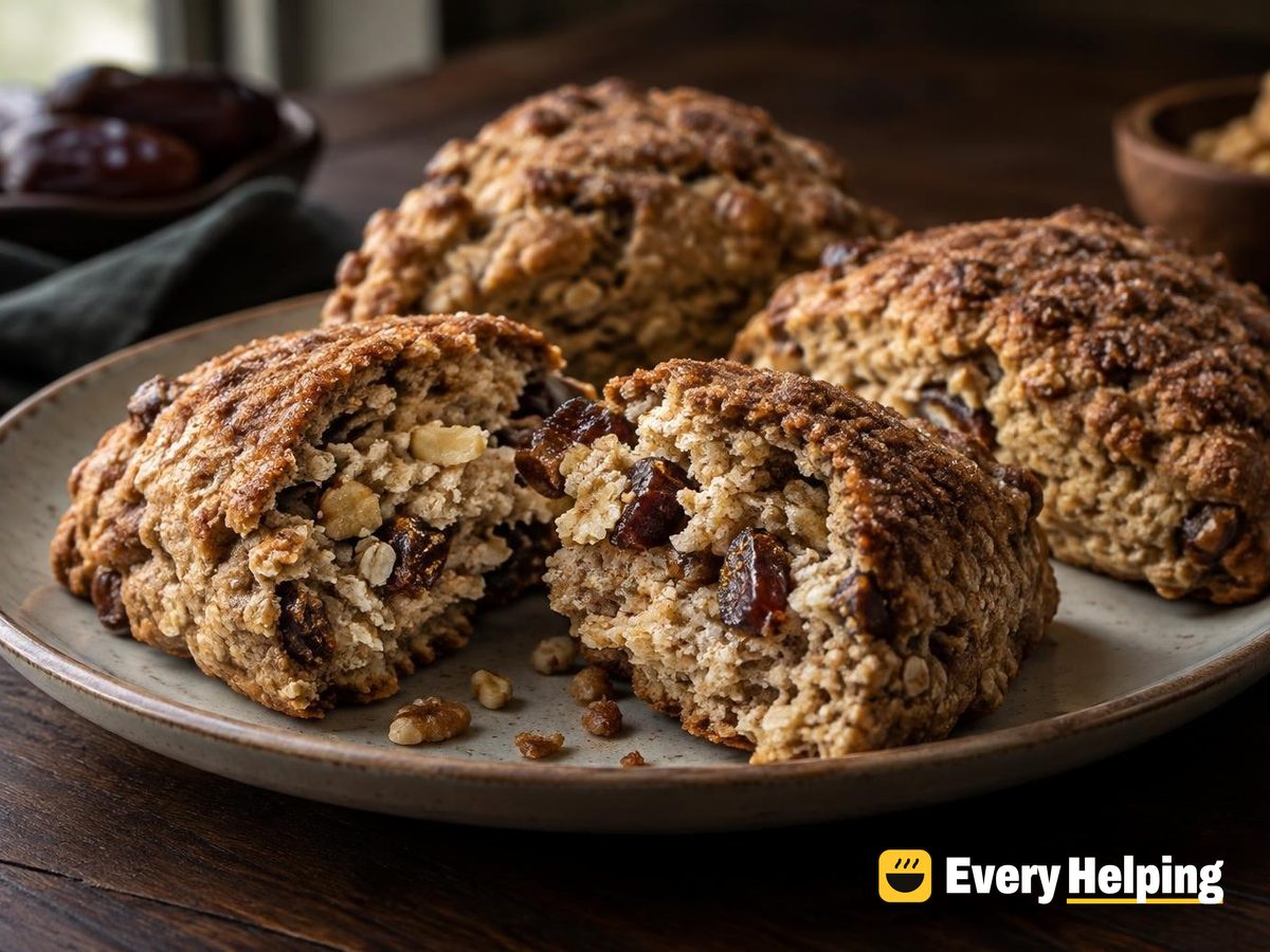Cinnamon Date Walnut Oat Scones