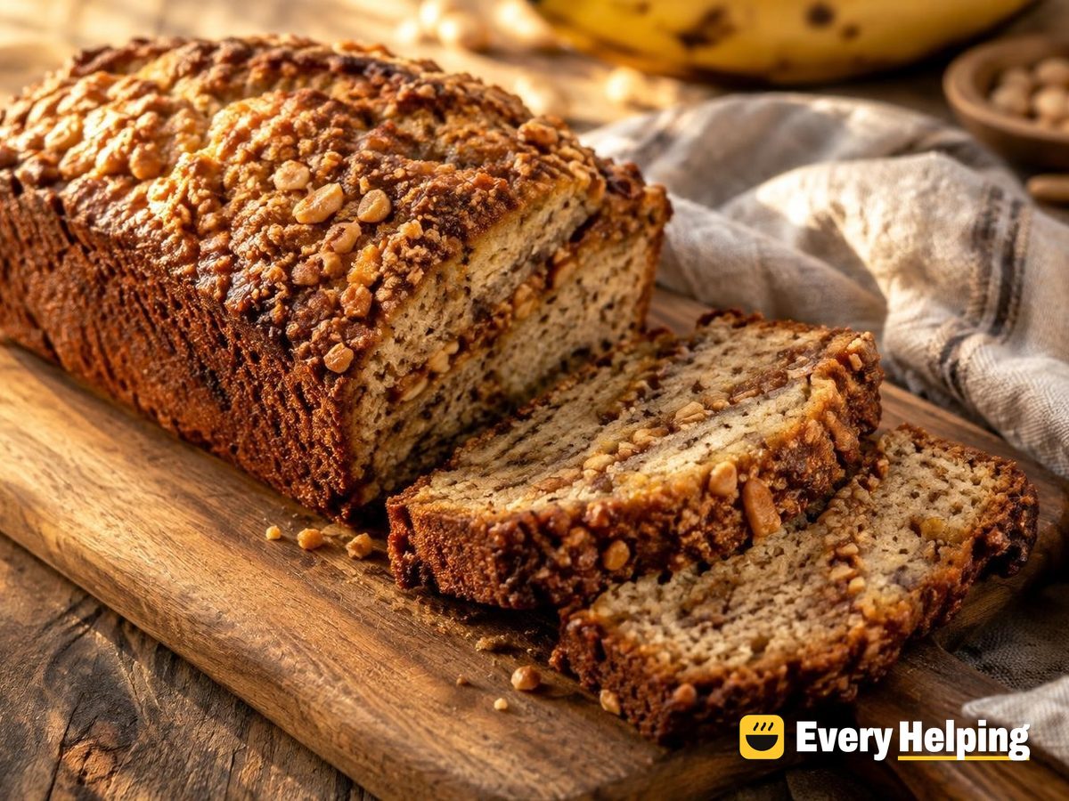 Salted Peanut Crunch Banana Bread