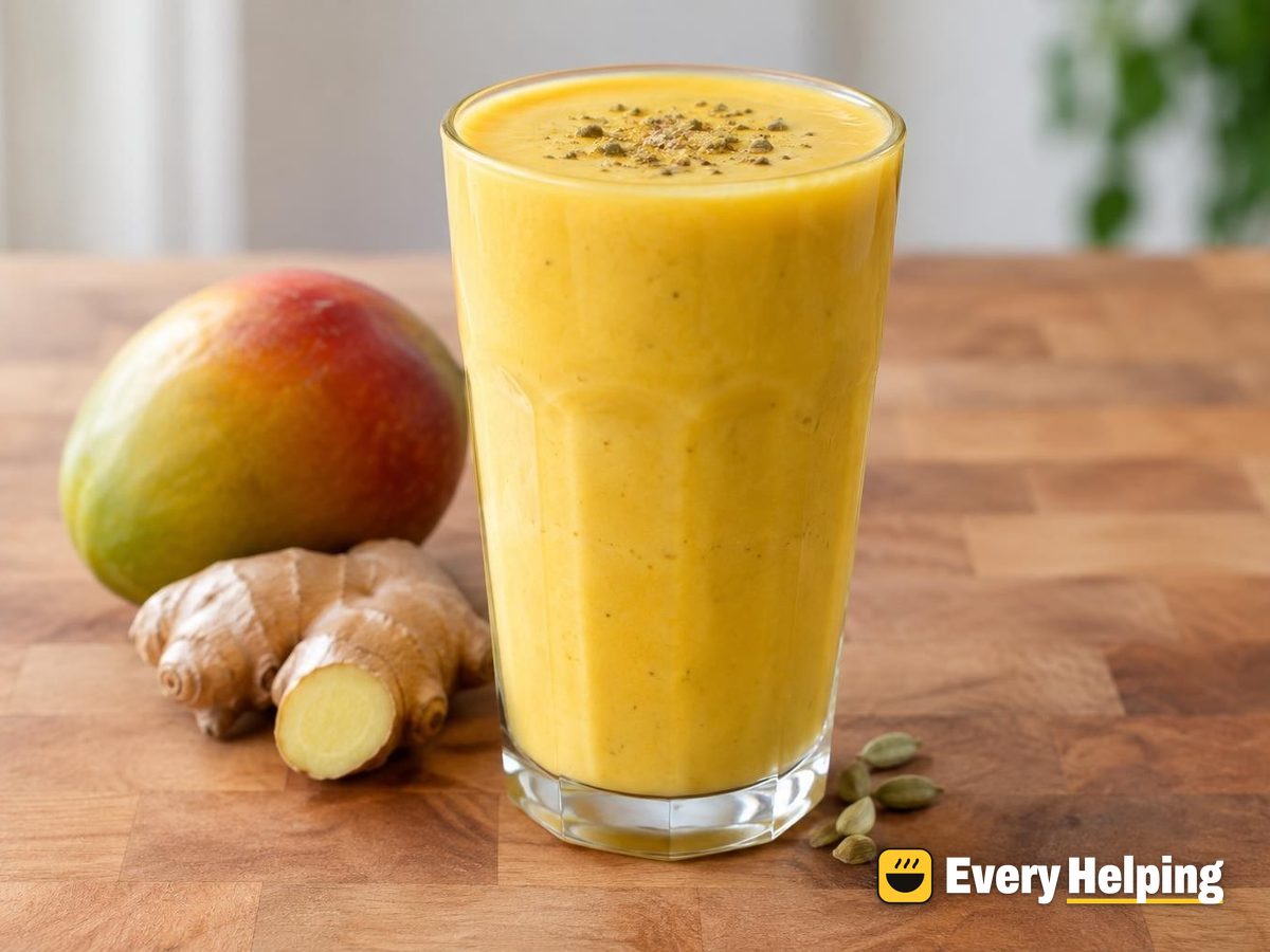 Salted Mango Ginger Lassi with Cardamom