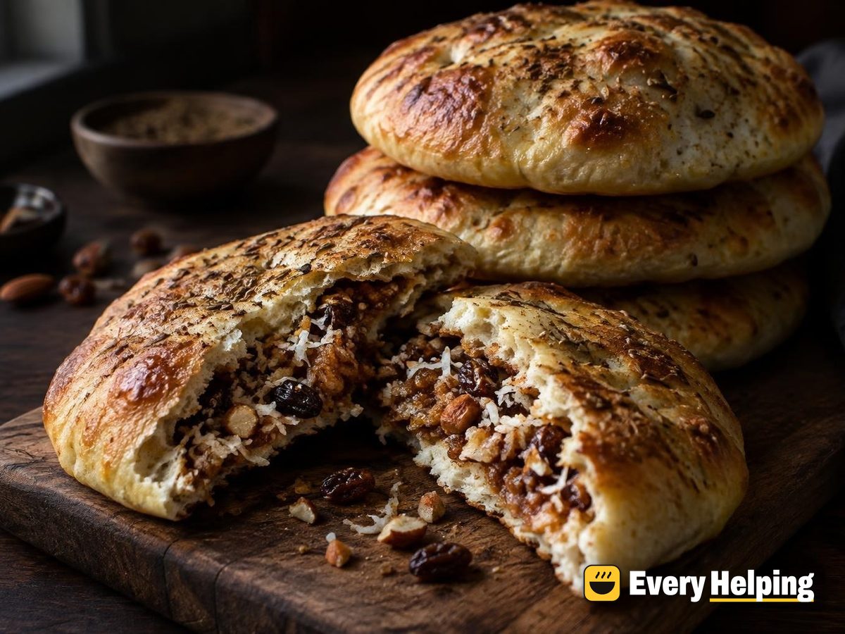 Cumin Naan Stuffed with Cinnamon Almond Raisin