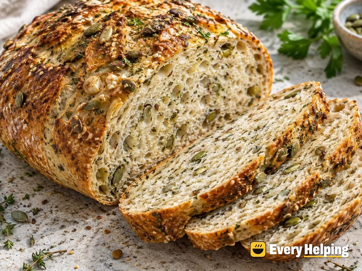 Garlic Herb Focaccia-Style Sourdough Batard