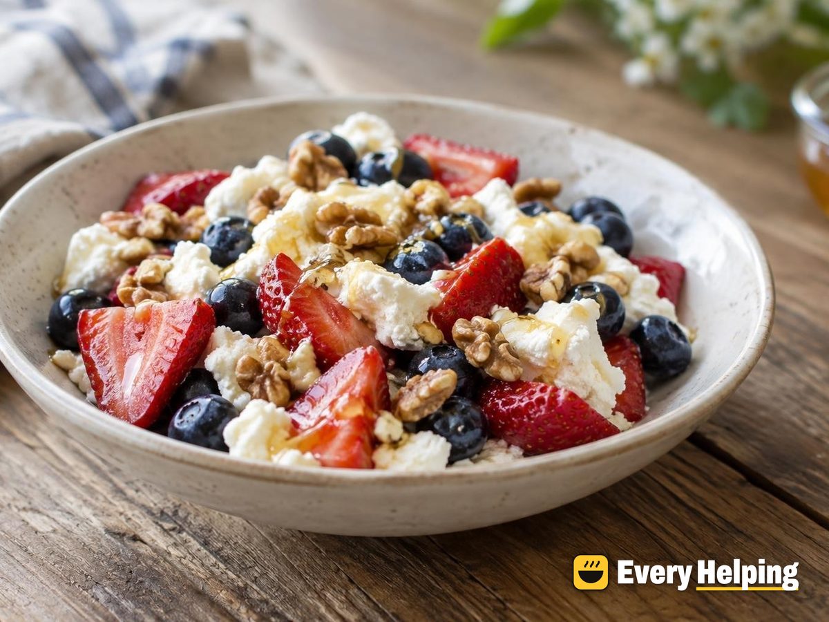 Fresh Ricotta Crumbles with Berries and Honey