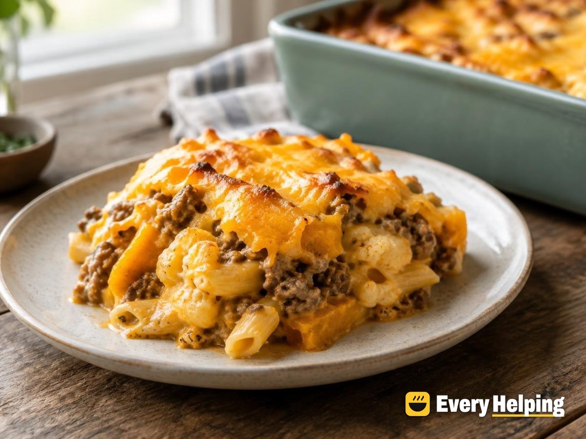 Cheesy Beef and Butternut Pasta Bake