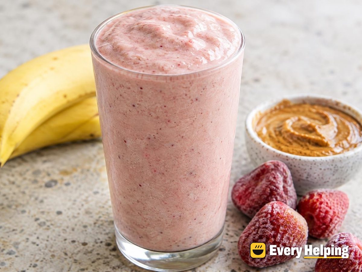 Strawberry Banana Almond Butter Protein Shake