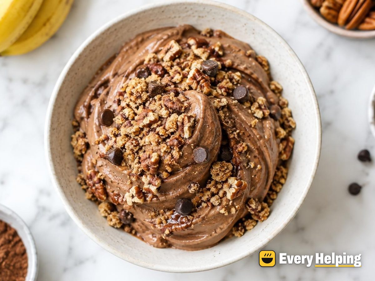 Mocha Banana Soft-Serve with Pecan Crumble