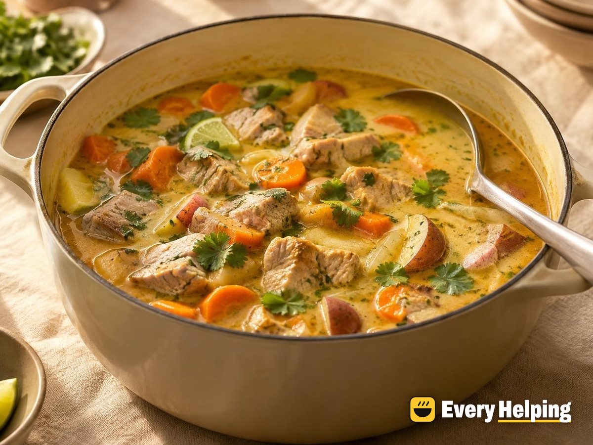 Creamy Coconut Pork and Ginger Curry Soup