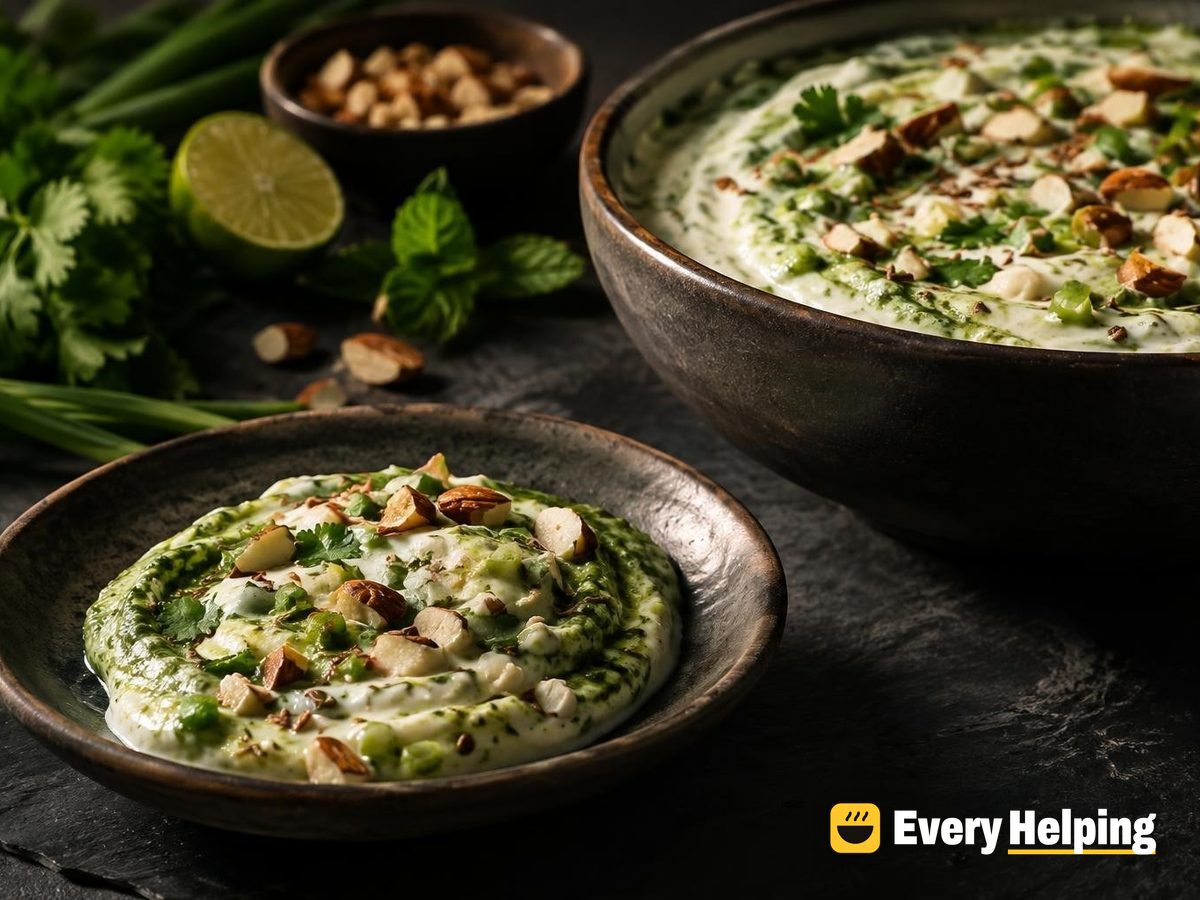 Stirred 2% Yogurt with Cilantro-Mint Chutney Swirl