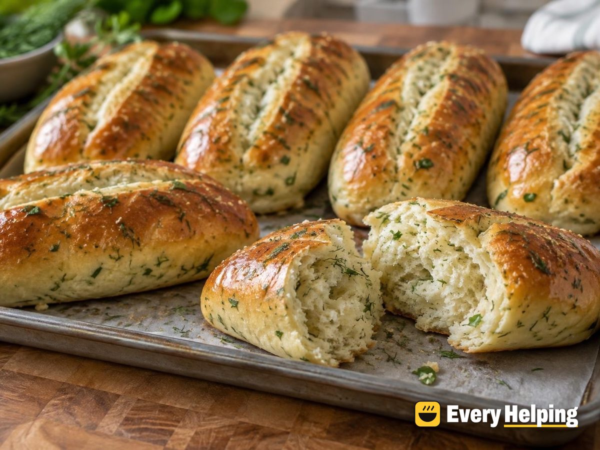 Soft Dill and Parsley Hot Dog Buns
