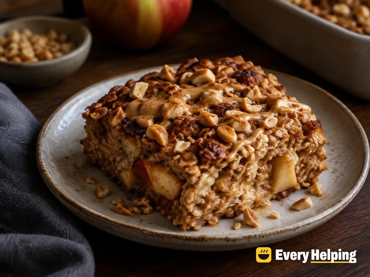 Apple Cinnamon Peanut Butter Baked Oats