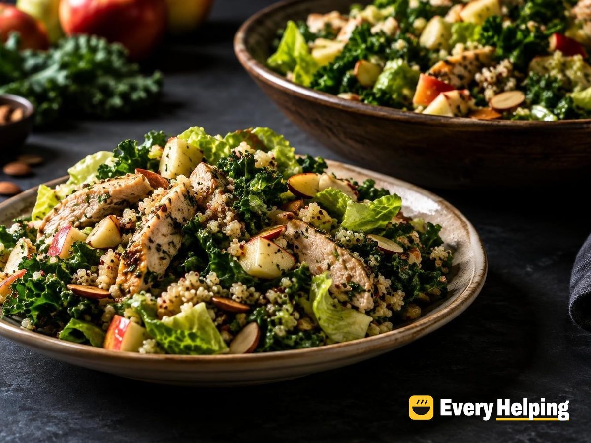 Lemony Chicken, Kale and Quinoa Chopped Salad