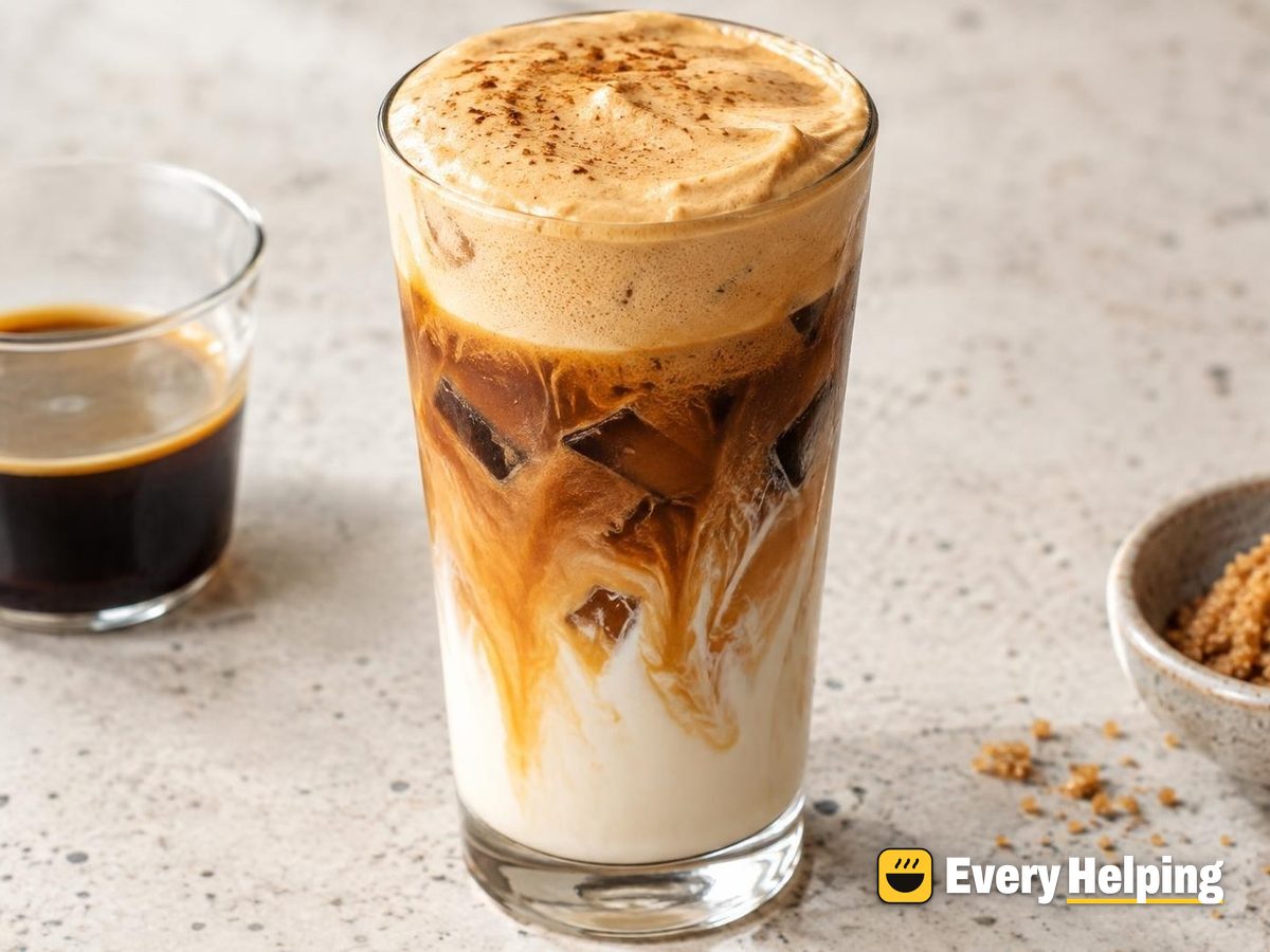 Coffee-Ice Shaken Espresso with Brown Sugar Foam