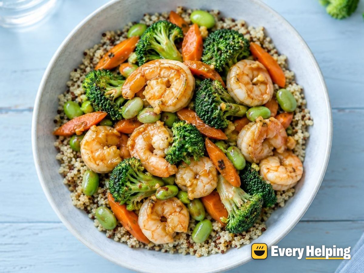Ginger Garlic Shrimp, Broccoli and Carrot Stir-Fry