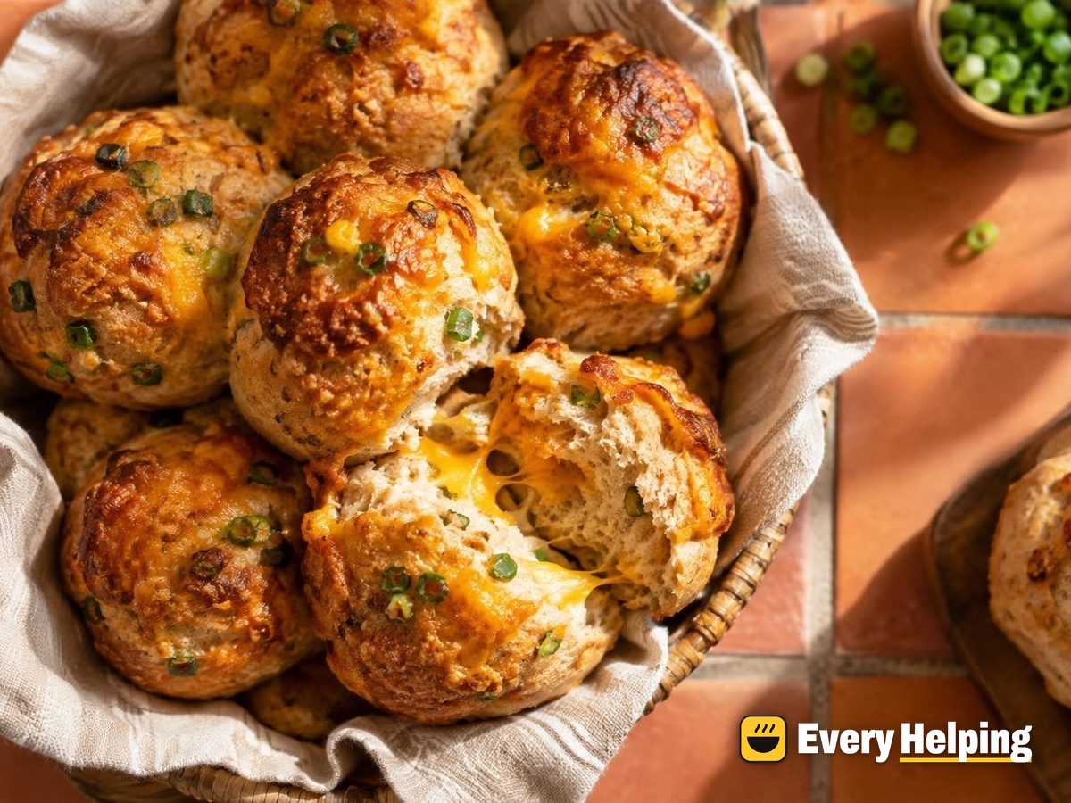 Whole Wheat Cheddar Green Onion Dinner Rolls