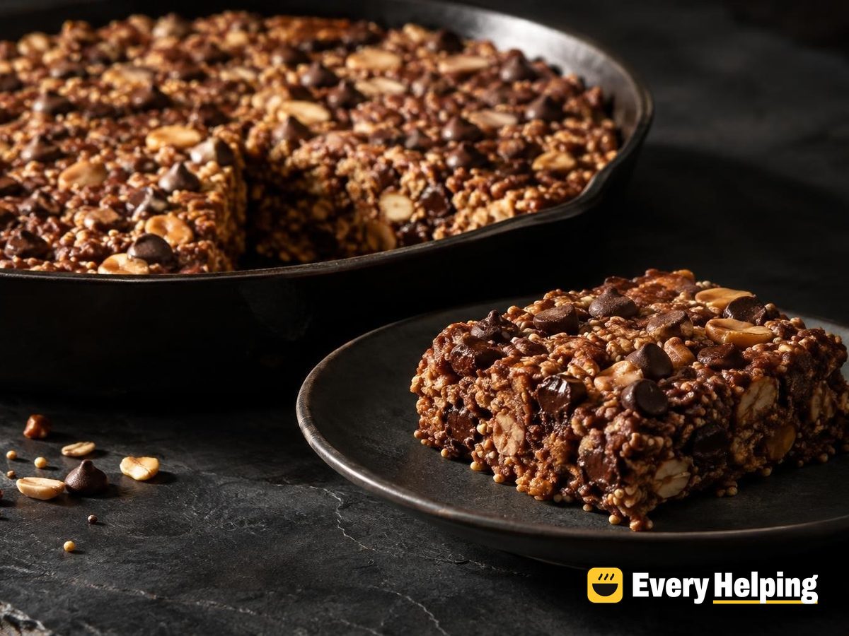 Peanut Butter Cocoa Crispy Quinoa Bars