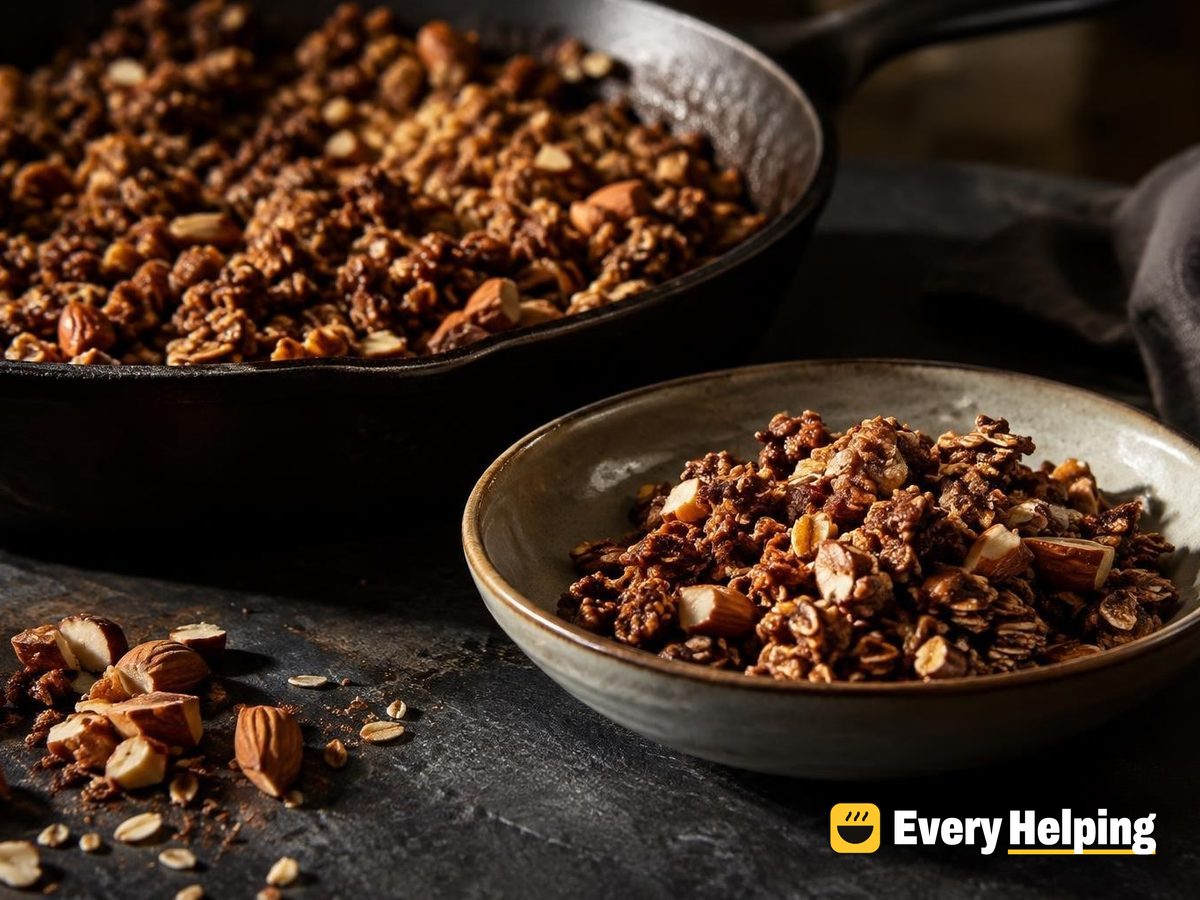 Butter-Toasted Cocoa Almond Skillet Granola