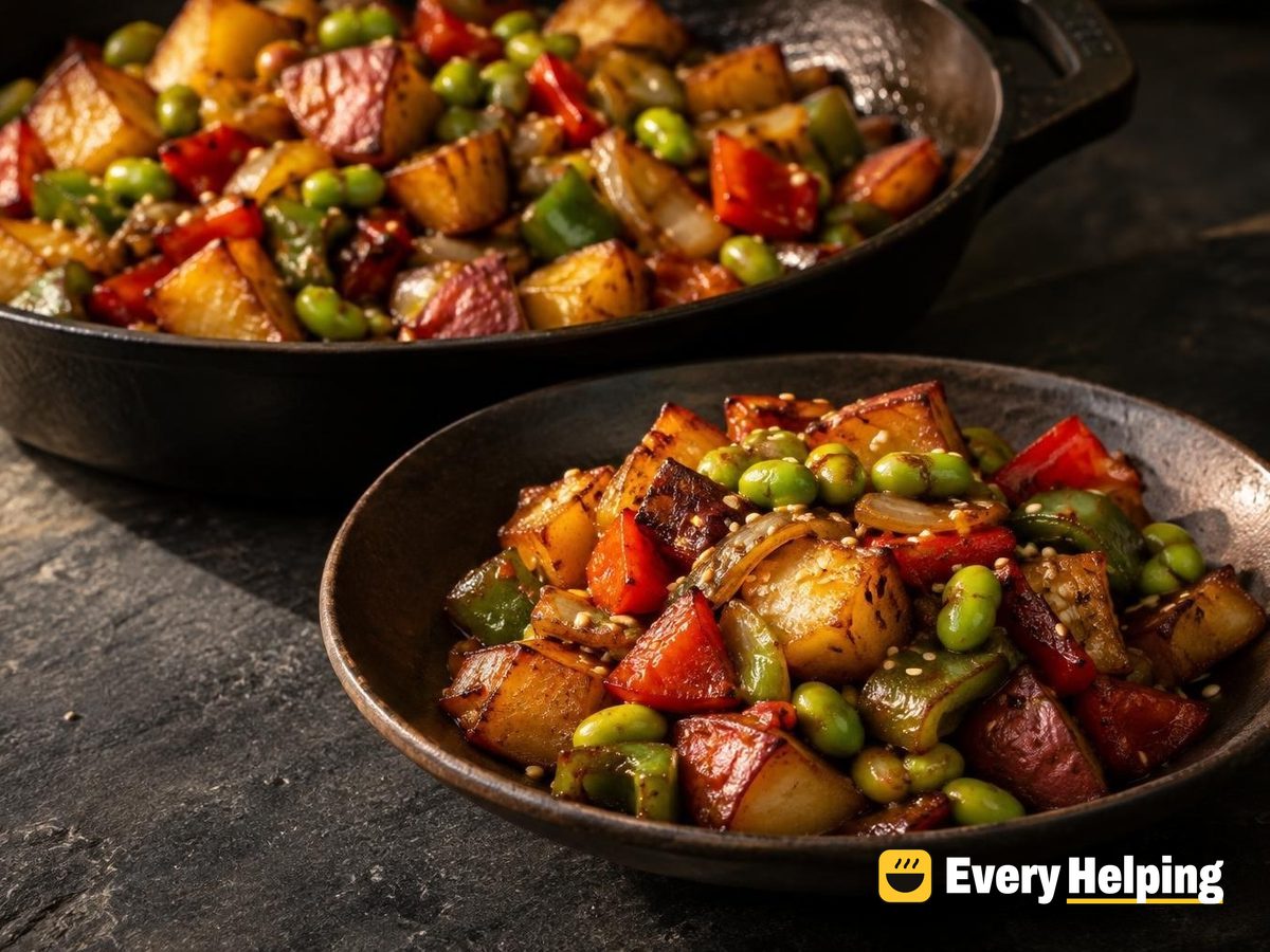 Crispy Potato and Pepper Soy-Sesame Stir-Fry