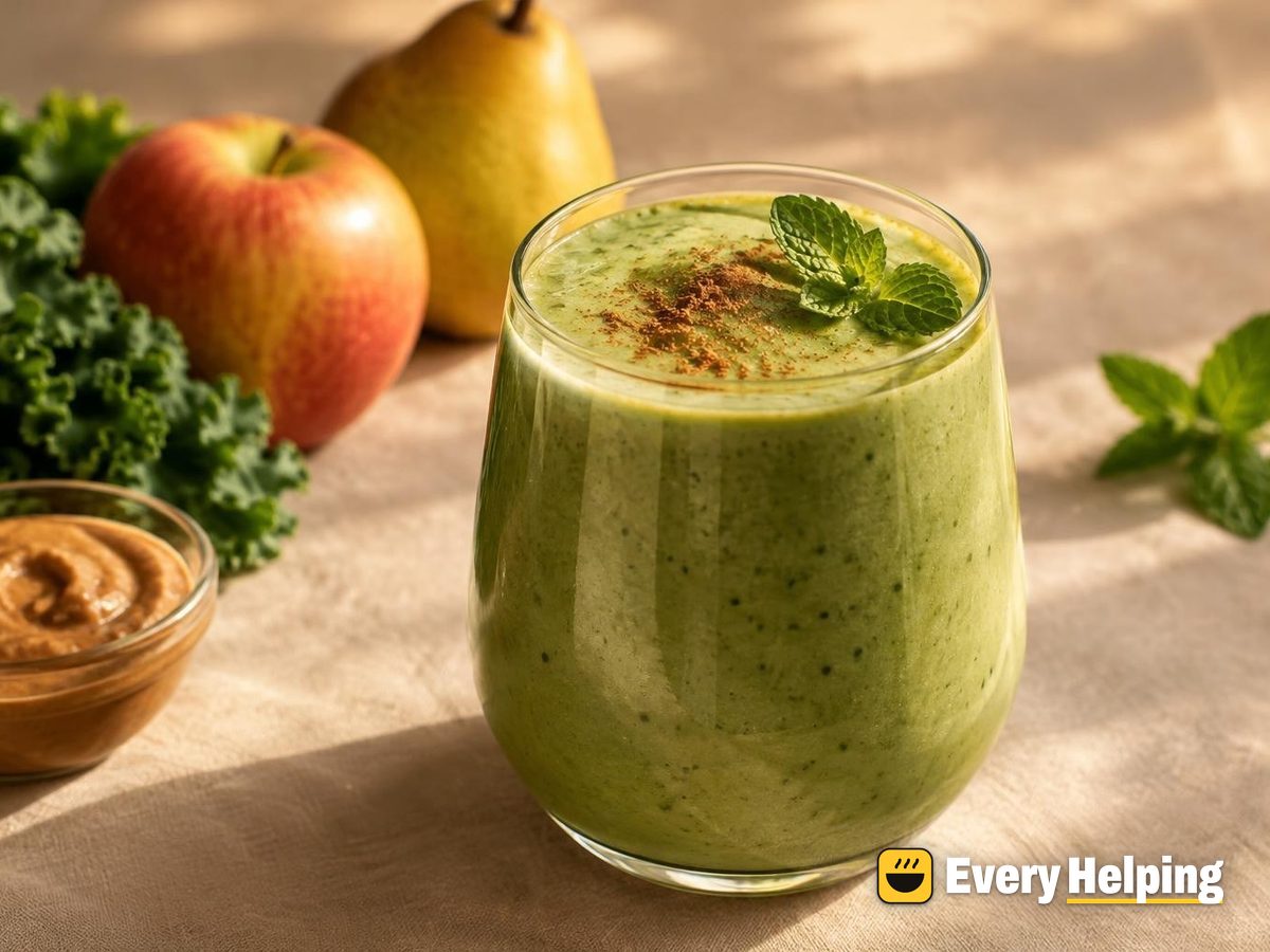 Kale Apple Pear Almond Butter Smoothie