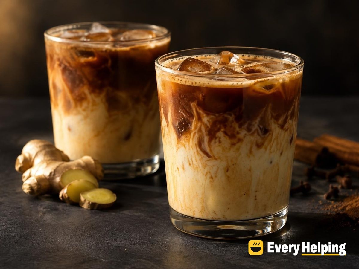 Iced Fresh-Ginger Molasses Eggnog Latte