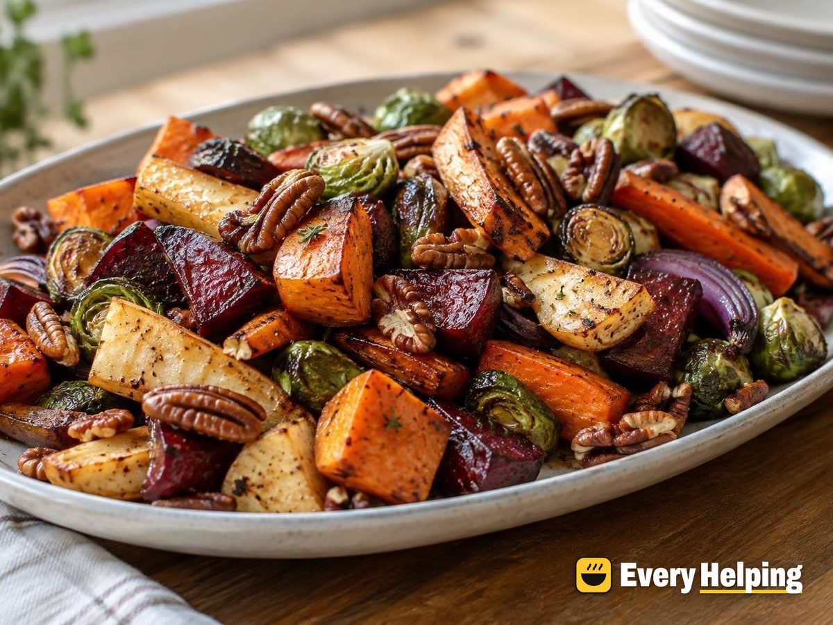 Maple-Roasted Root Vegetables with Pecans