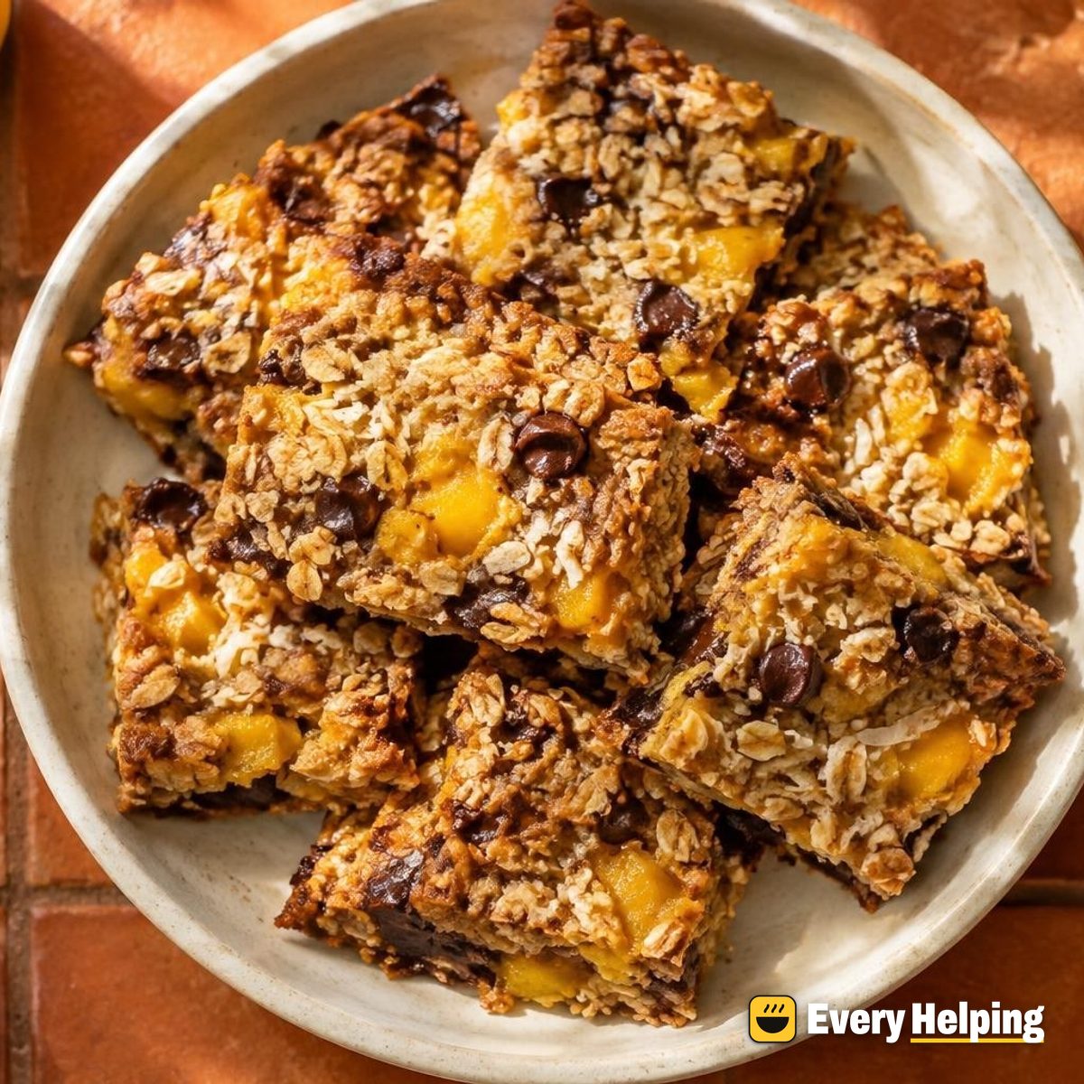 Tropical Mango Coconut Chocolate Oat Bars