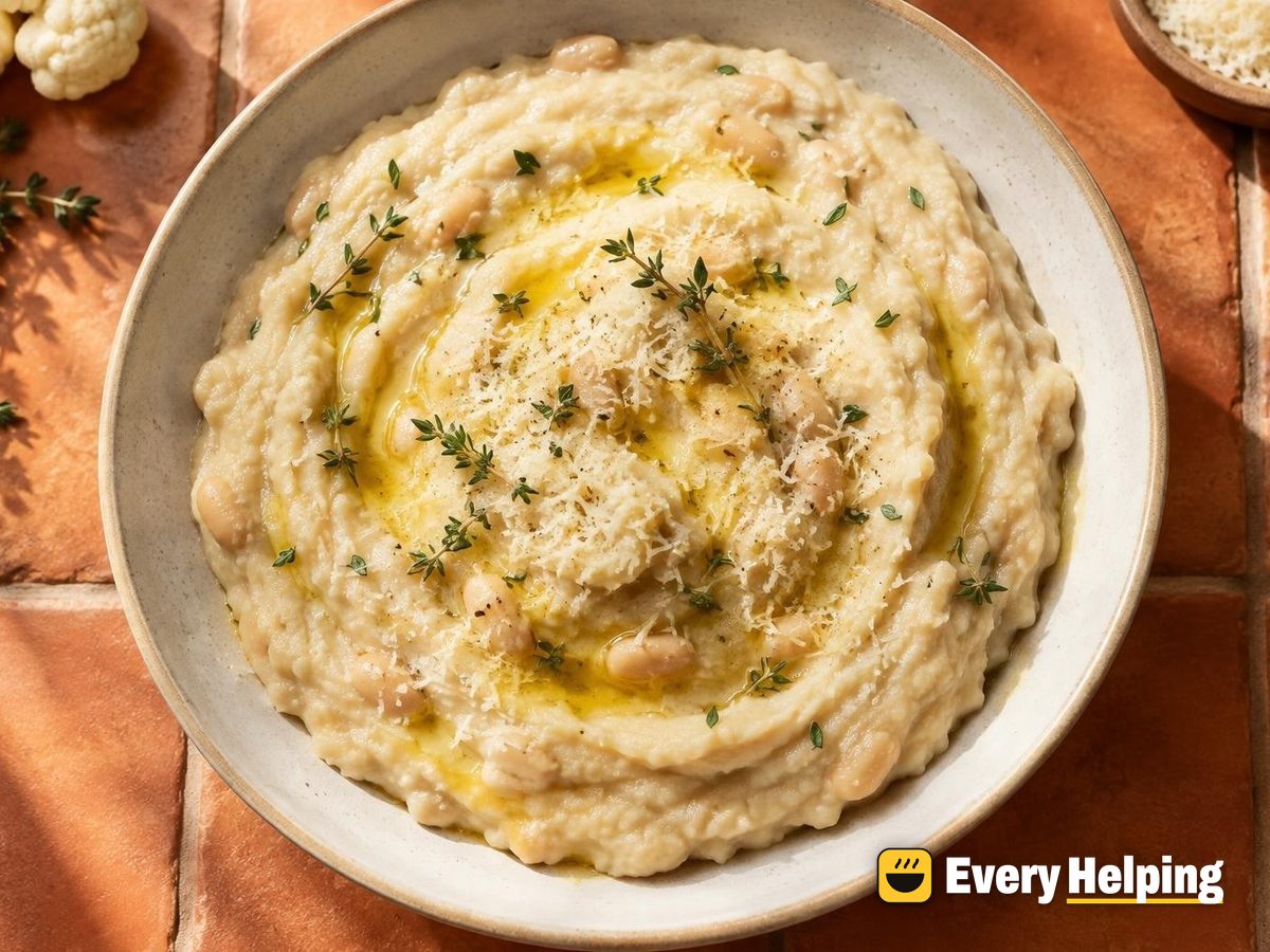 Parmesan Cauliflower and White Bean Mash