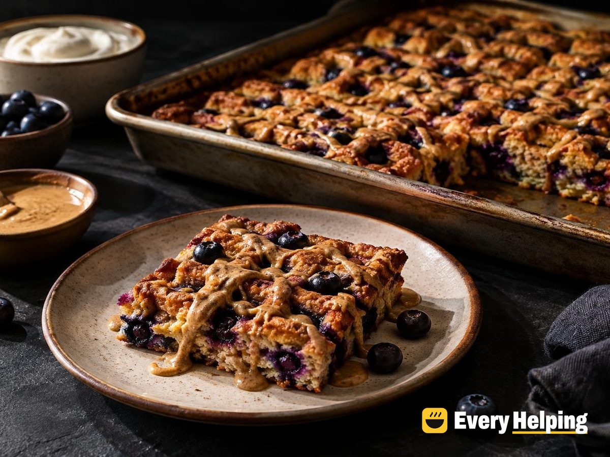 Kefir Cornmeal Blueberry Sheet-Pan Waffles