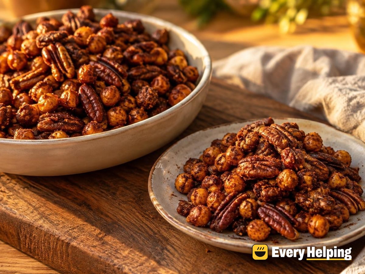 Smoky Cinnamon Chipotle-Style Pecan Chickpea Crunch