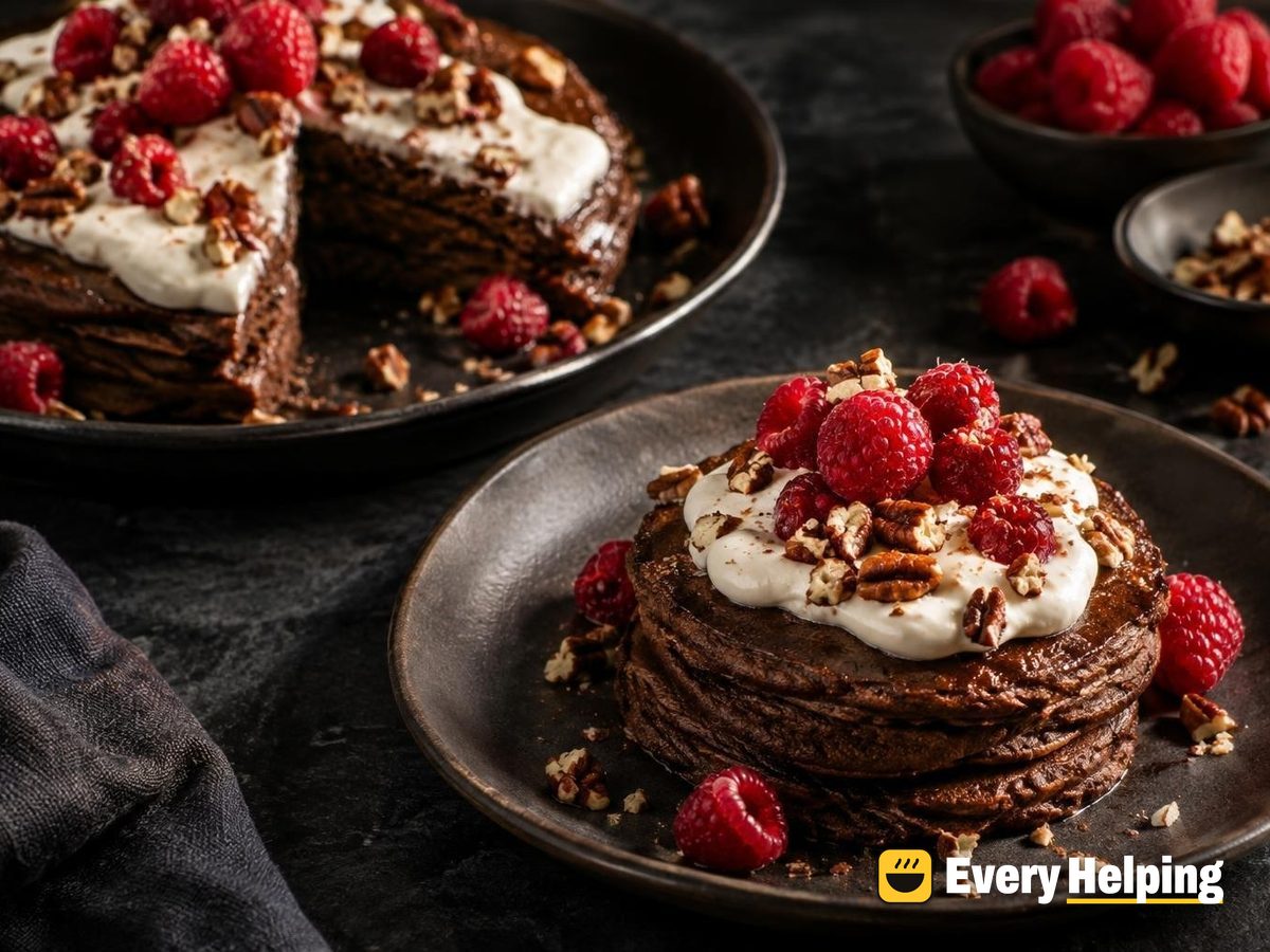 Blender Chocolate Oat Cottage Cheese Pancakes