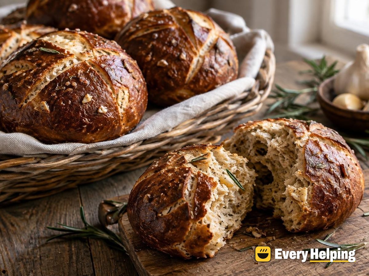 Rosemary Garlic Spelt Pretzel Rolls