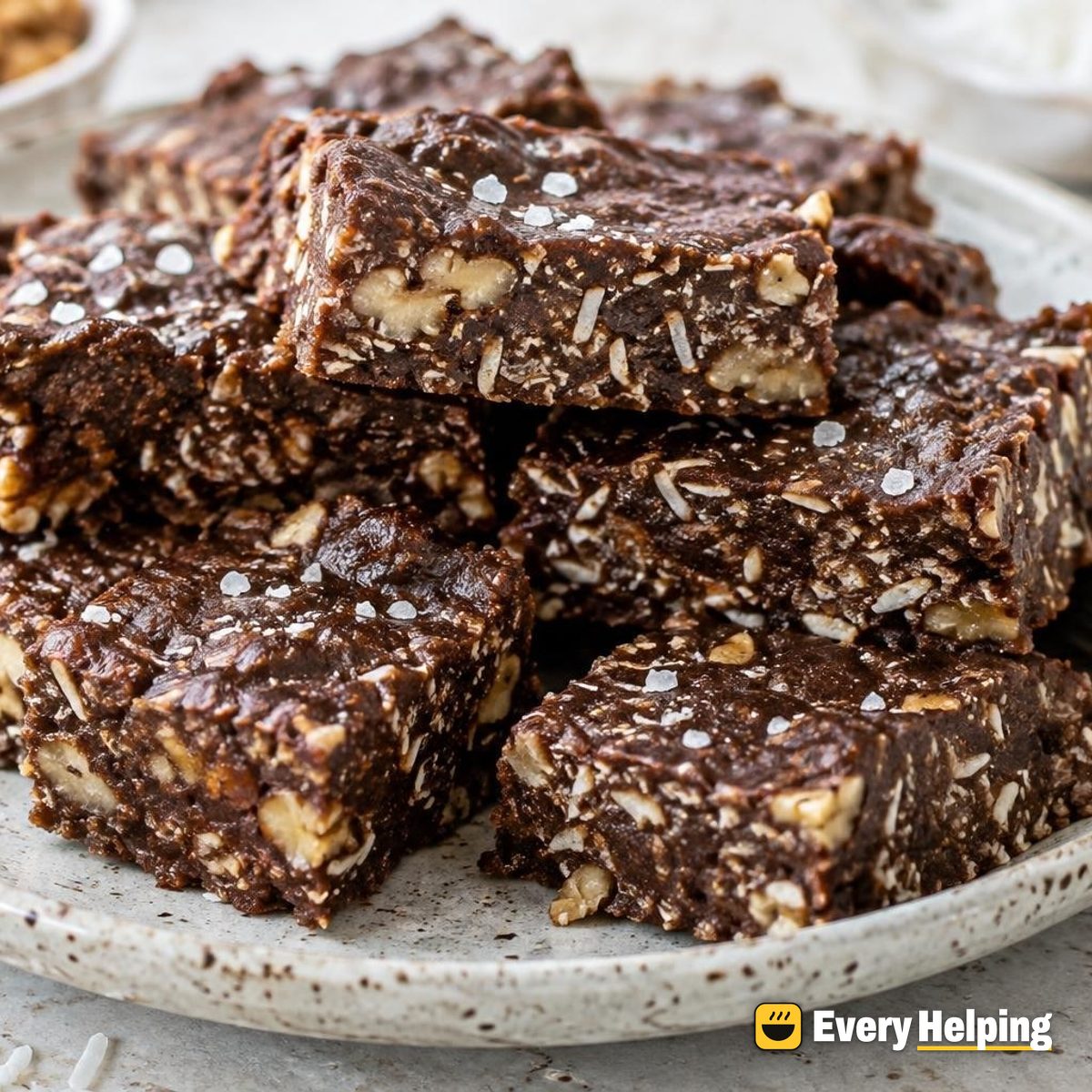 Cocoa Coconut Walnut Fudge Bars