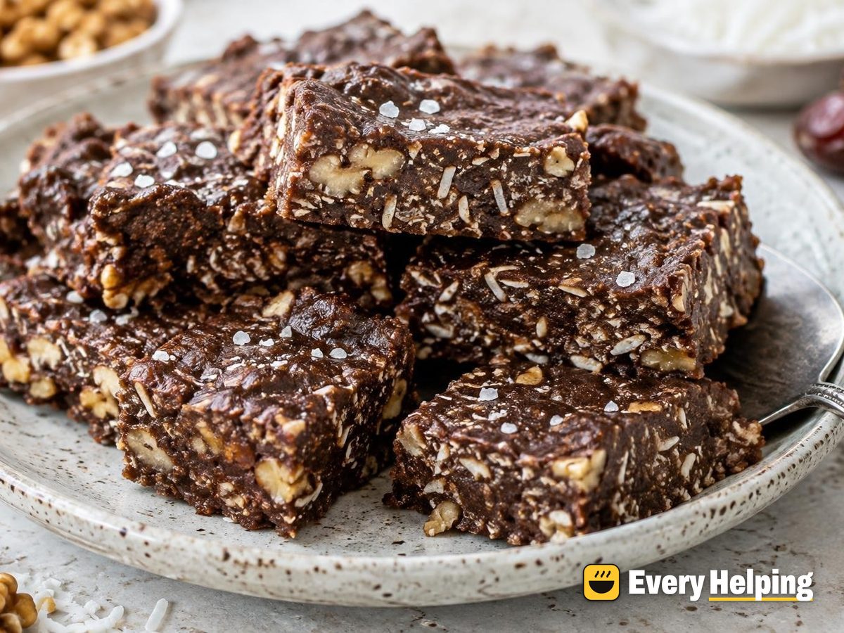 Cocoa Coconut Walnut Fudge Bars