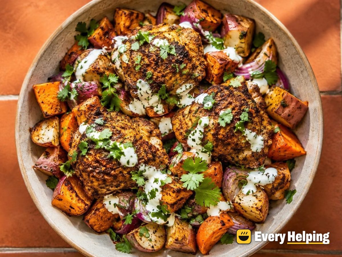 Cumin-Coriander Chicken Thighs with Root Vegetables