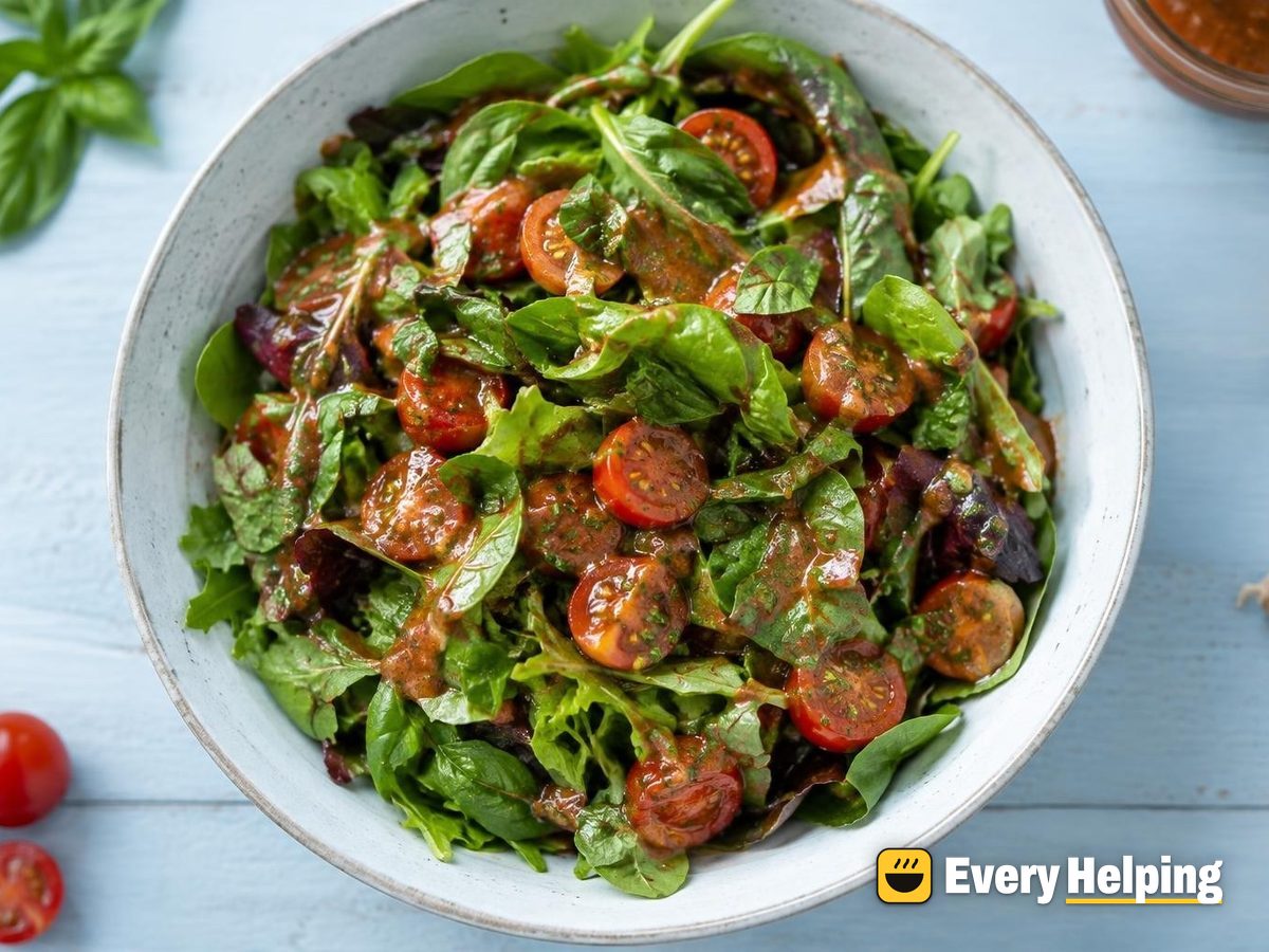 Garlicky Cherry Tomato Basil Vinaigrette