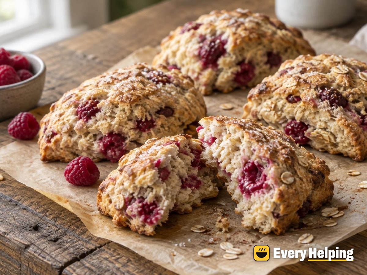 Raspberry Oat Kefir Scones