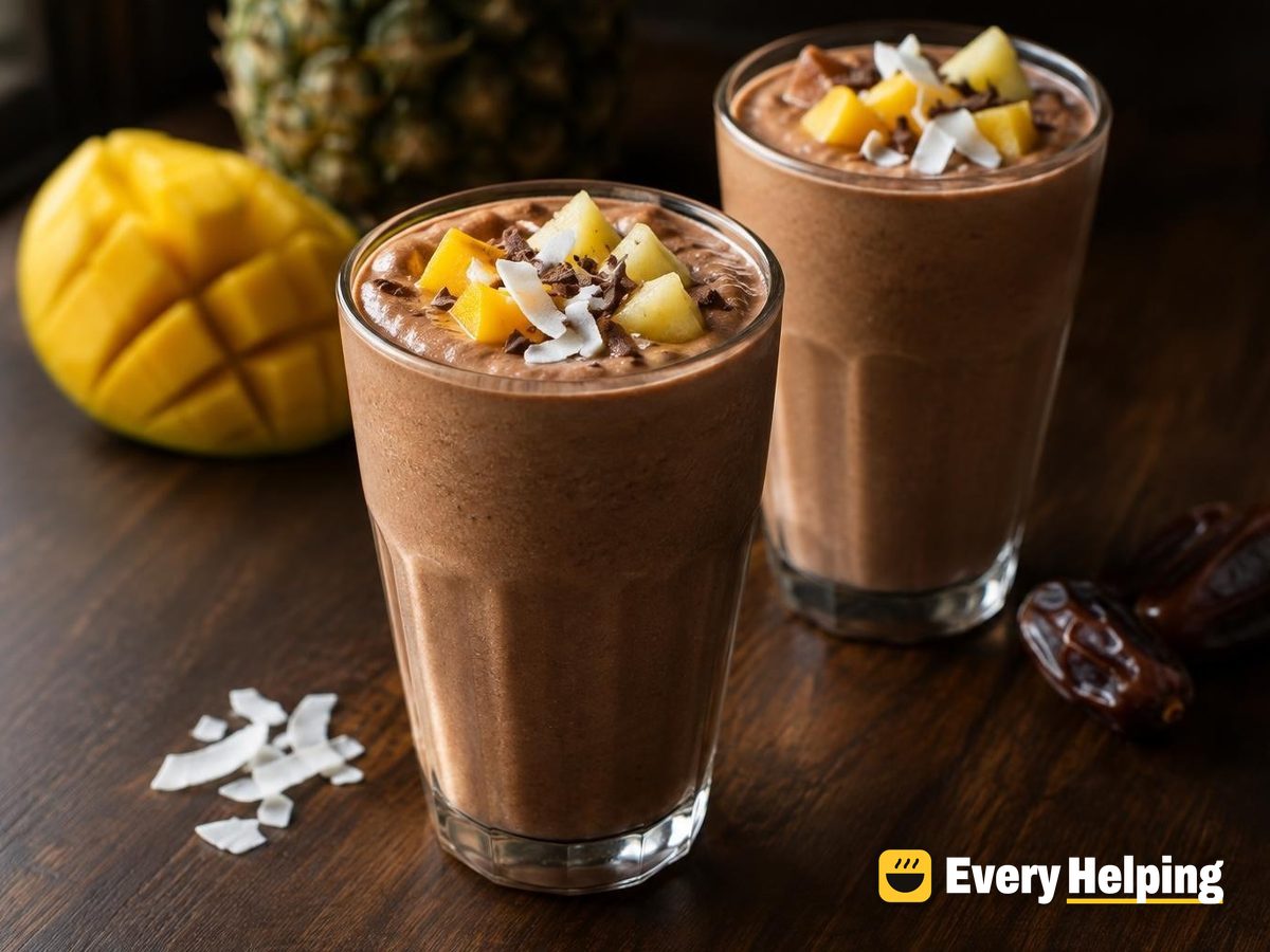 Chocolate Mango Pineapple Coconut Smoothie