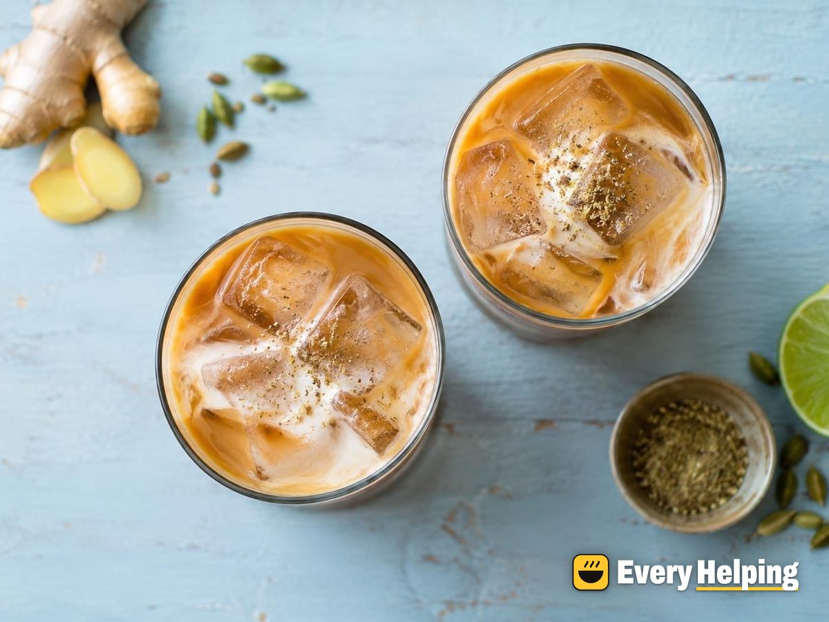 Iced Ginger Coconut Black Tea with Cardamom