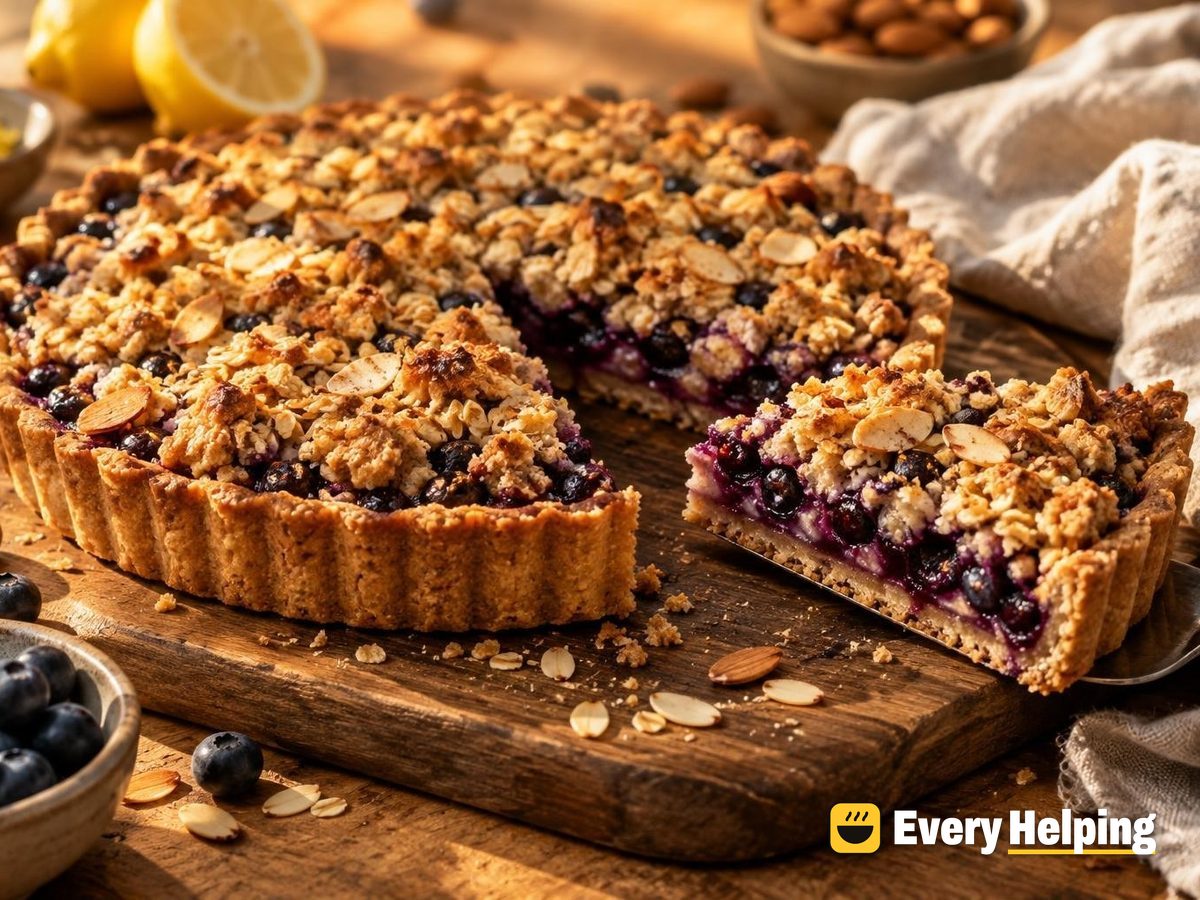 Blueberry Lemon Spelt Tarts with Almond Crumble