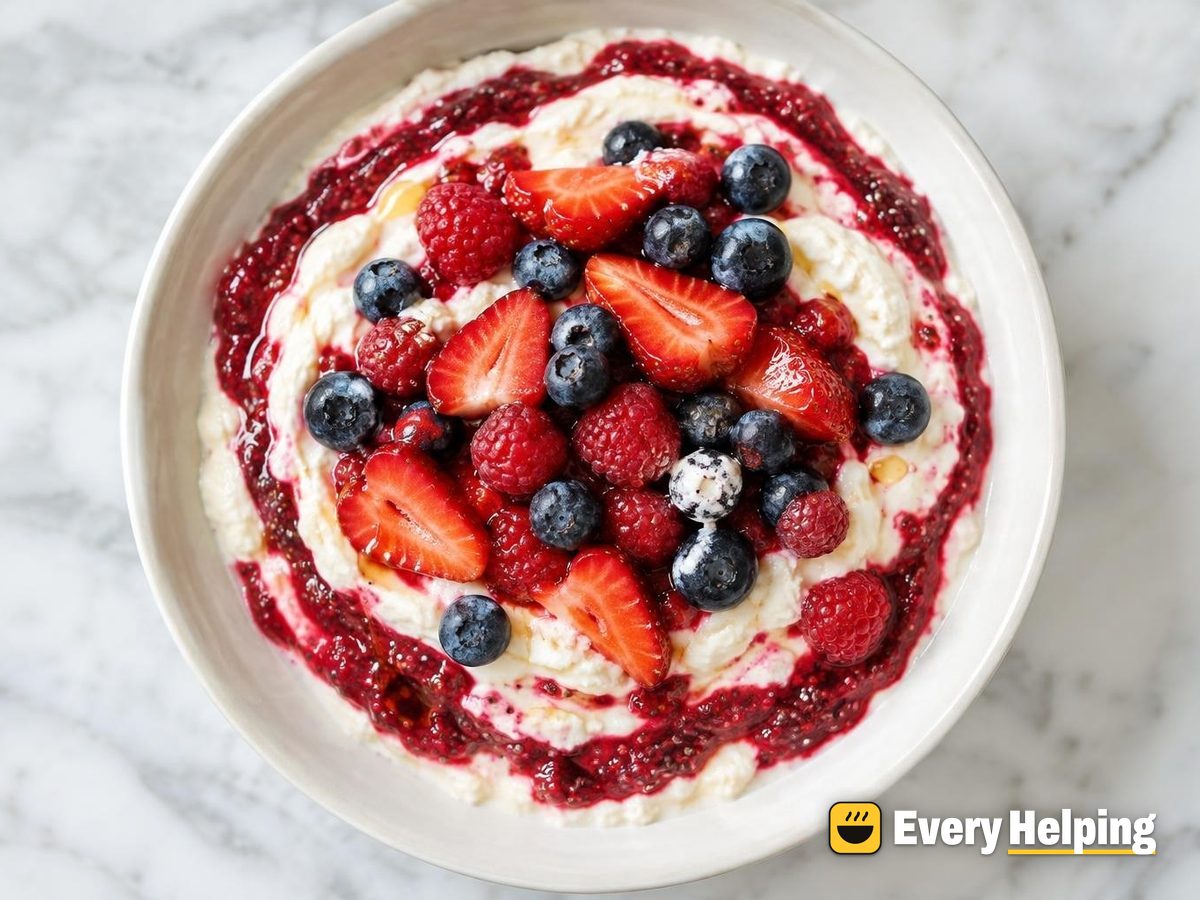 Whipped Cottage Cheese Triple Berry Parfait
