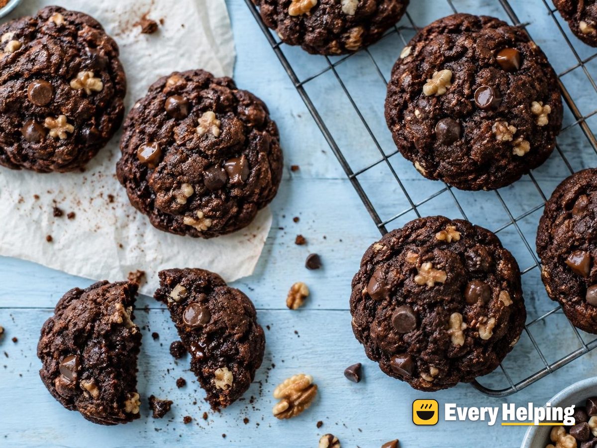 Double Chocolate Walnut Drop Cookies