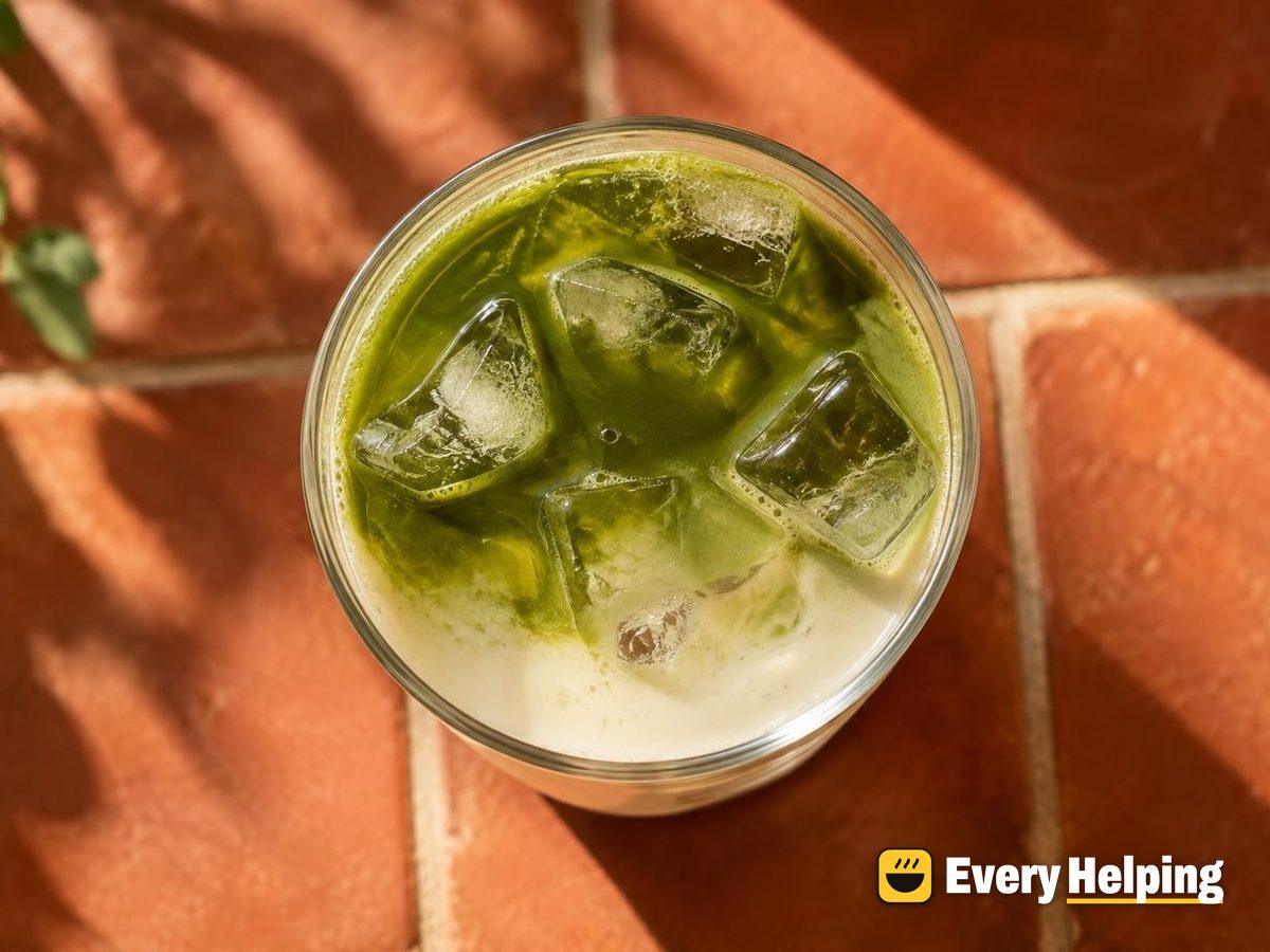 Layered Iced Vanilla Green Tea Oat Latte