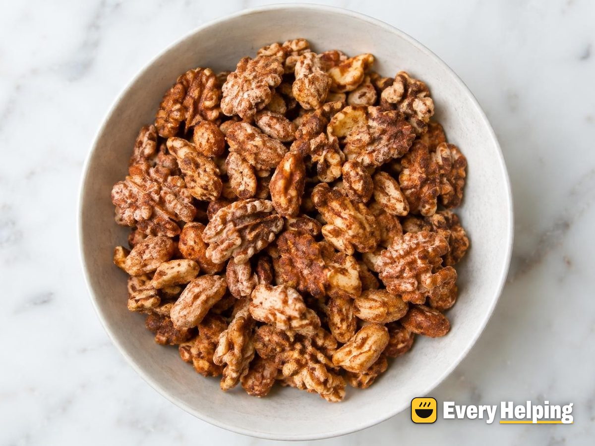 Egg-White Crusted Smoky Walnuts and Peanuts