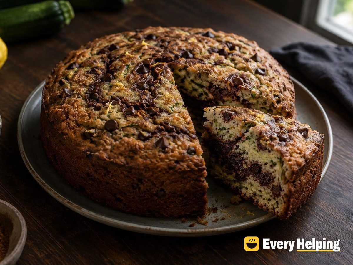 Zucchini Snack Cake with Cocoa Swirl