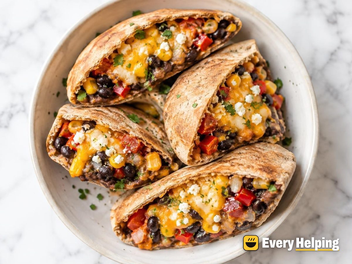 Black Bean and Corn Pita Melts