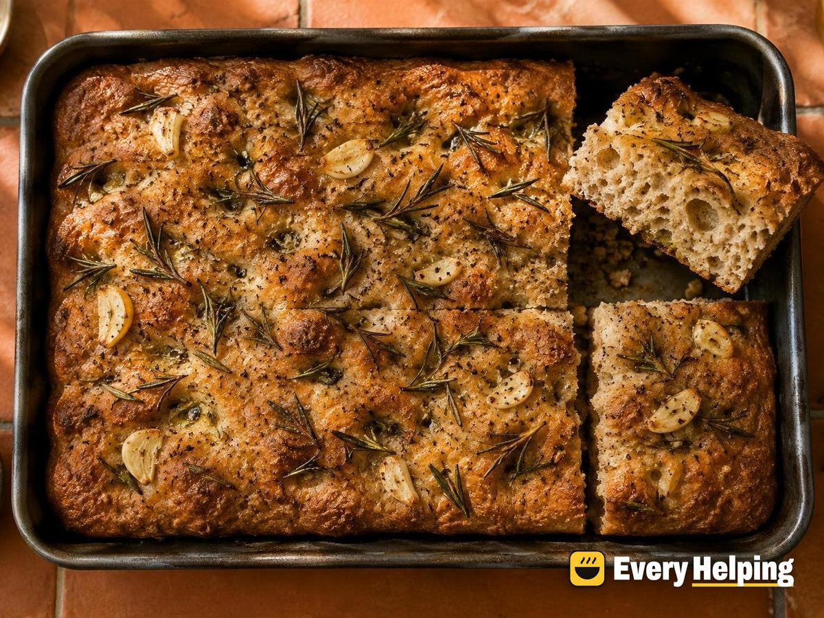 Whole Wheat Rosemary Garlic Focaccia